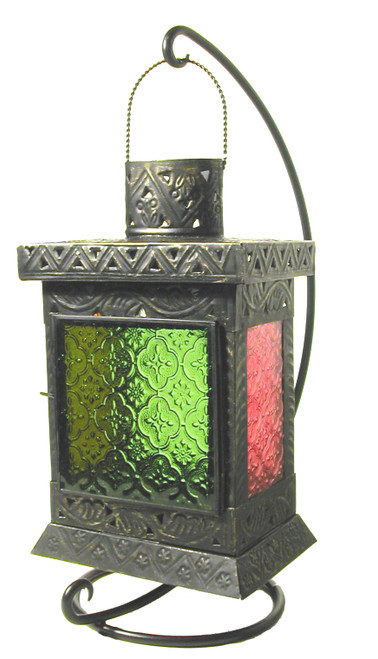 candleholder, lantern, colorful glass, outdoor lantern, indoor lantern, candle holder, red candleholder, green candleholder,
