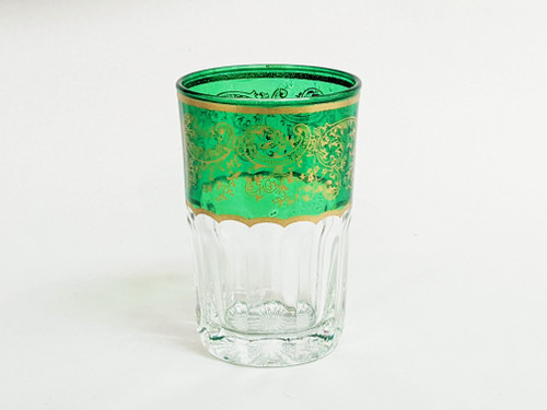 Moroccan tea glass Green, colorful juice glass
