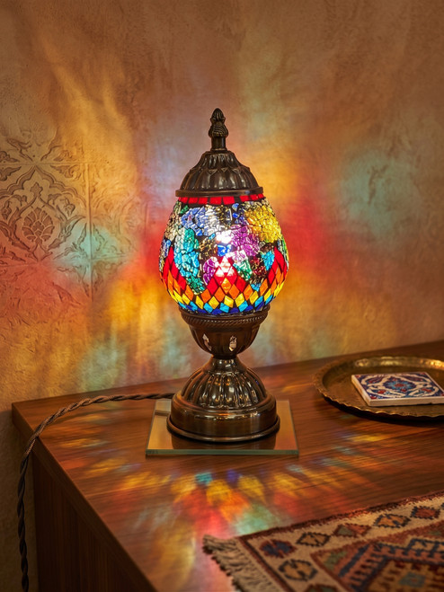 mosaic lamp, table lamp, tiffany style lamp, turkish lamps, accent light, handmade lamp,
