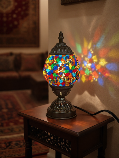 mosaic lamp, table lamp, tiffany style lamp, turkish lamps, accent light, handmade lamp,