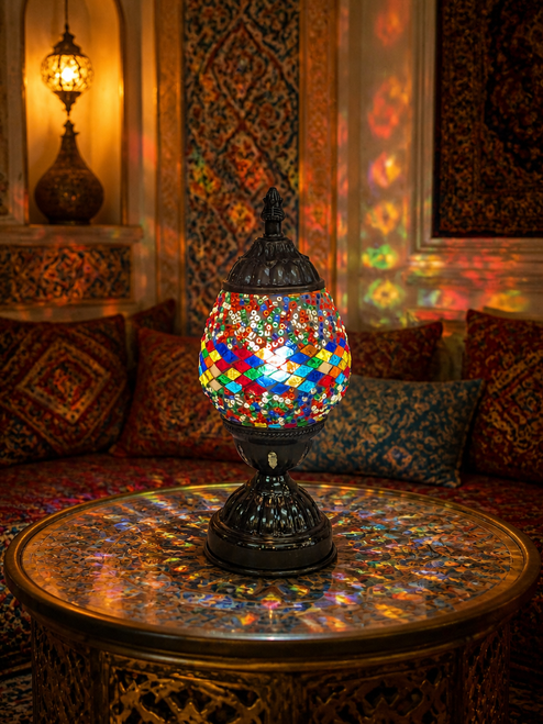 mosaic lamp, table lamp, tiffany style lamp, turkish lamps, accent light, handmade lamp,