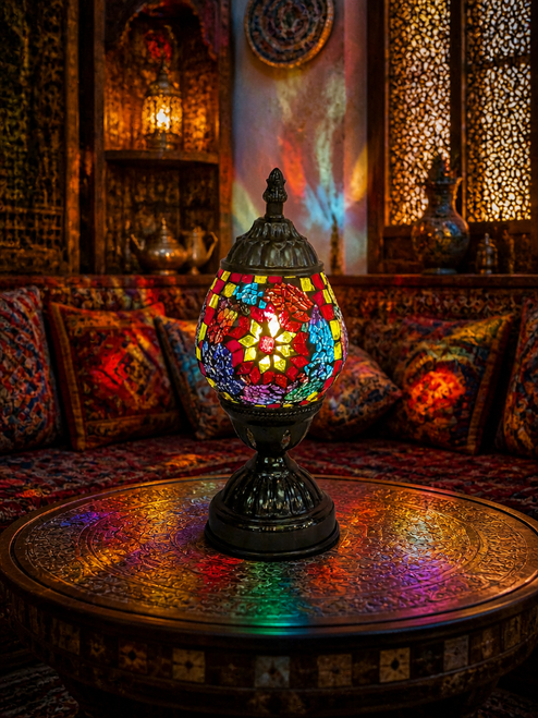 mosaic lamp, table lamp, tiffany style lamp, turkish lamps, accent light, handmade lamp,