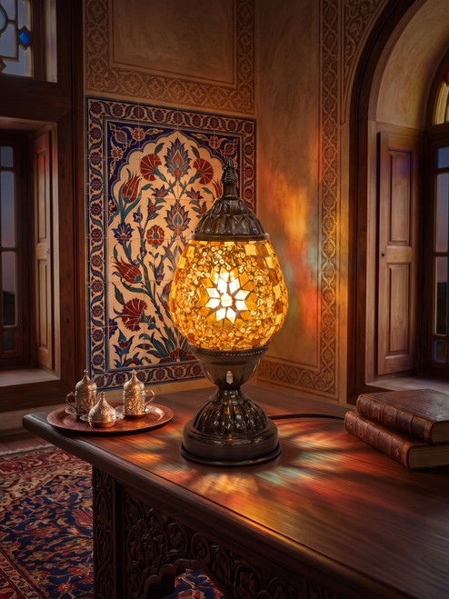 mosaic lamp, table lamp, tiffany style lamp, turkish lamps, accent light, handmade lamp,