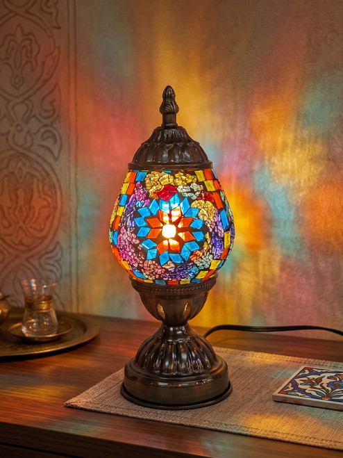 mosaic lamp, table lamp, tiffany style lamp, turkish lamps, accent light, handmade lamp,