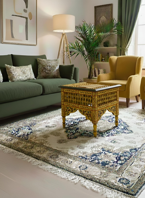 Square Mocharabi yellow table