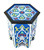 moroccan side table, moroccan furniture, moroccan table, high-end furniture, moroccan home decor, exclusive furniture, handmade furniture, side table, white corner table, moroccan design, moroccan style, moroccan home decor, end table, accent table, moroccan painted table, side table blue, side table,  painted table, side table painted, side table with design, side table with pained design, hexagon table, painted blue table