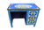 painted desk, blue desk, moroccan desk, beautiful office desk, handmade, unique, moroccan, blue, with design, desk,