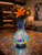 vase, Turkish Vase, mosaic vase, glass mosaic, vase lamp, lamp, lamp vase, mosaic lamp, turkish lamp, handmade turkish lamp, handmade turkish vase with light, home decor, gift, housewarming gift, crackled glass, blue glass, blue vase