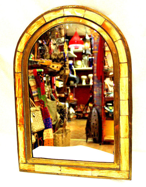 Moroccan Bone Mirror 17"