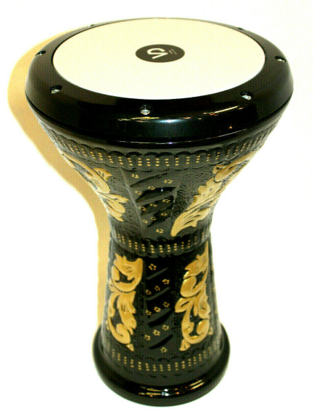 Embossed Design Doumbek Drum Black and Gold