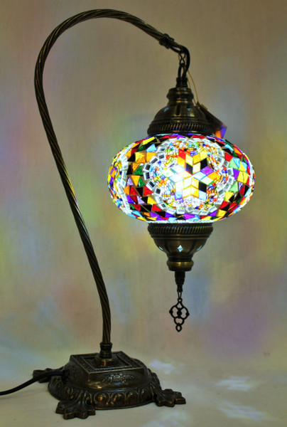 Mosaic Swan Table Lamp Multi-Color Star