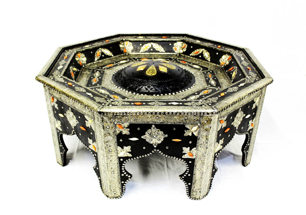 moroccan coffee table, moroccan center piece, center piece, moroccan furniture, moroccan table, high-end furniture, moroccan home decor, centerpiece, moroccan centerpiece, sofa table, exclusive furniture, handmade furniture, octagon table, eight-point star, moroccan home design, black coffee table