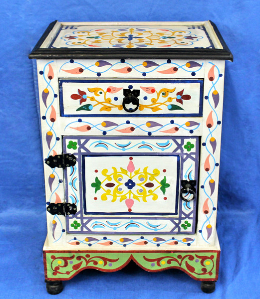 moroccan nightstand, moroccan cabinet, moroccan home decor, painted cabinet, small cabinet, nightstand, high-end furniture, luxe furniture, painted furniture, moroccan furniture, moroccan side table, moroccan nightstand white, painted small cabinet, painted nighstand, small painted cabinet, white cabinet, traditional moroccan furniture, white nightstand, fancy nightstand, fancy small cabinet, white fancy cabinet, moroccan nightstand white, nightstand white