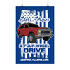Stars, Stripes & 4WD Red Cherokee SJ Kids Wall Art Poster