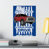 Stars, Stripes & 4WD Red Cherokee SJ Kids Wall Art Poster