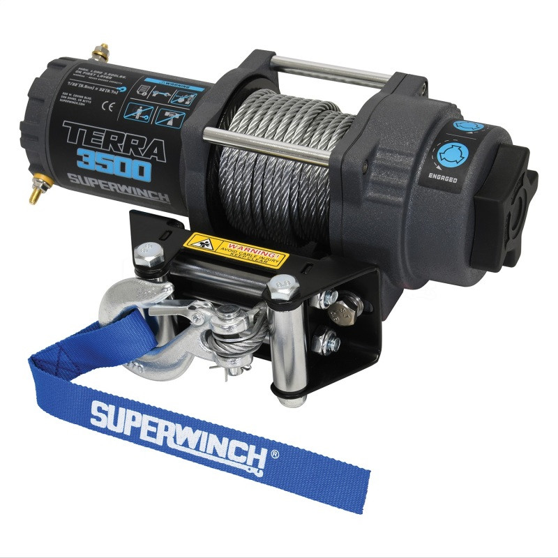 Superwinch 3500 LBS 12 VDC 7/32 in x 32 ft Steel Rope Terra 35