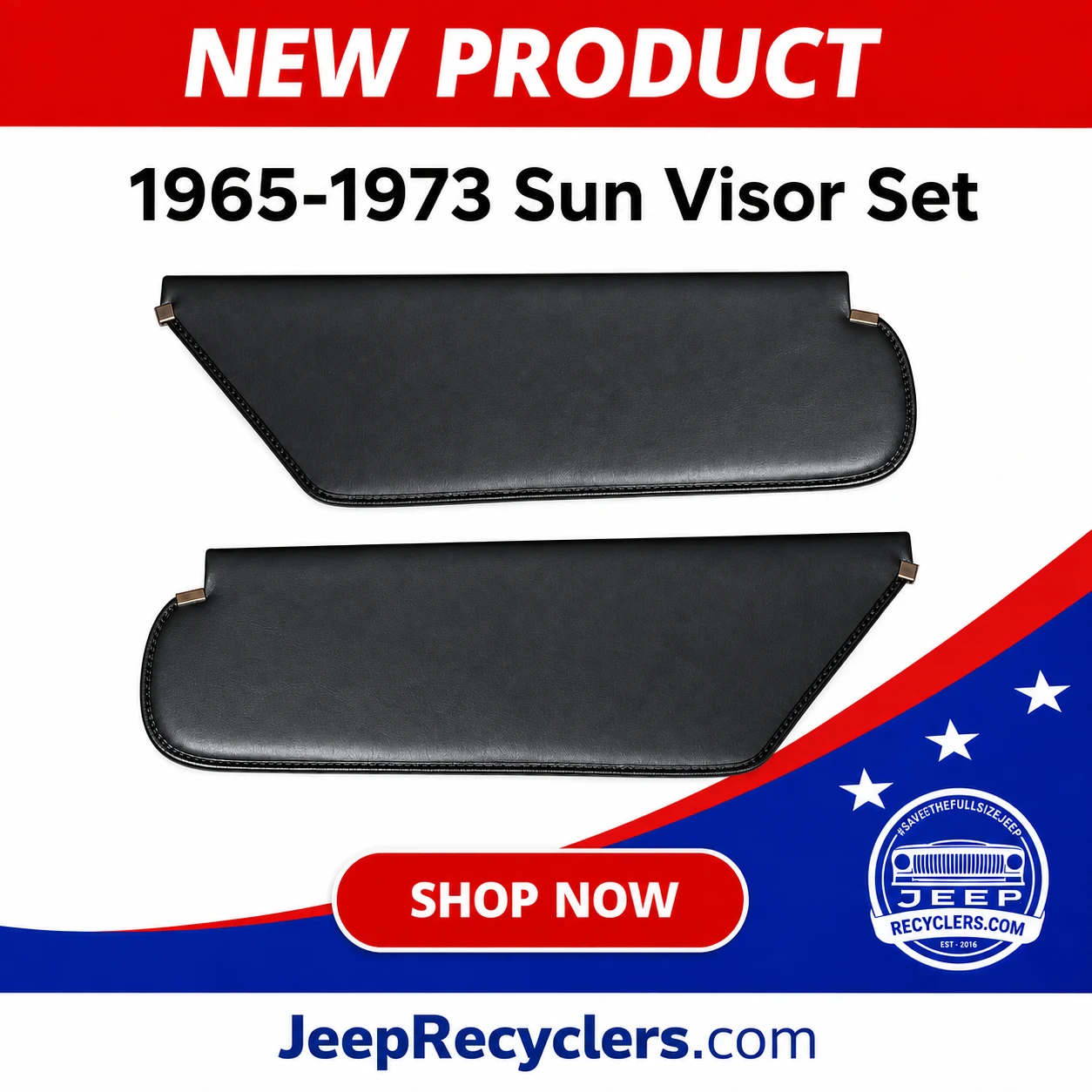 1966-1973 Wagoneer, J-Series Truck Sun Visor Set