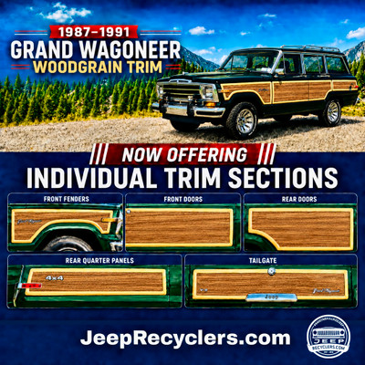 1987-1991 Jeep Grand Wagoneer Woodgrain Trim Kit (Closed Style)