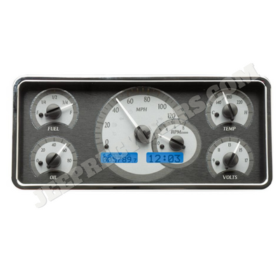 Dakota Digital VHX Dash Instrument Cluster 1963-1972 Wagoneer, J-Series Truck; Silver/White, Blue Digital
