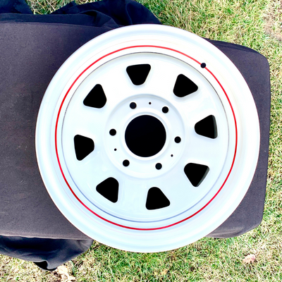 1974-1991 Restored 15"x 7", 6 x 5.5 Lug Brite White Wheel, 4 inch Backspacing