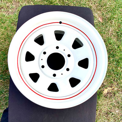 1974-1991 Restored 15"x 7", 6 x 5.5 Lug Brite White Wheel, 4 1/8 inch Backspacing