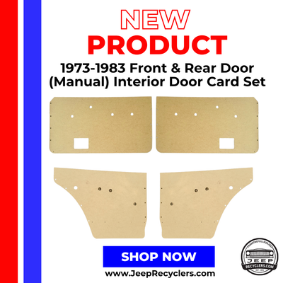 1973-1983 Front & Rear Door (Manual) Interior Door Card Set