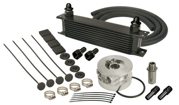 10 Row Series 10000 Stack Plate GM V8 Engine Oil Cooler Kit, Sandwich Adapter