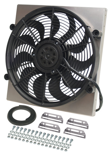 High Output Single 17" Electric RAD Fan/Aluminum Shroud Kit