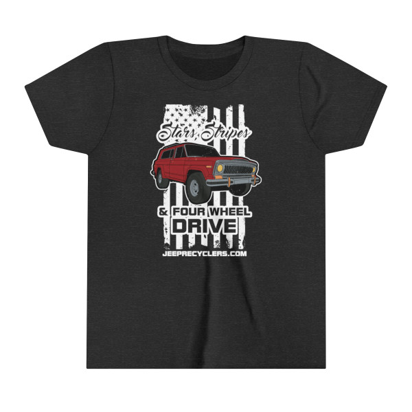 Stars, Stripes & 4WD Red Cherokee SJ Kids Short Sleeve T-shirt