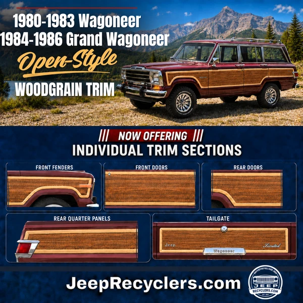 1980-1986 Wagoneer, Grand Wagoneer Woodgrain Trim Kit (Open Style)
