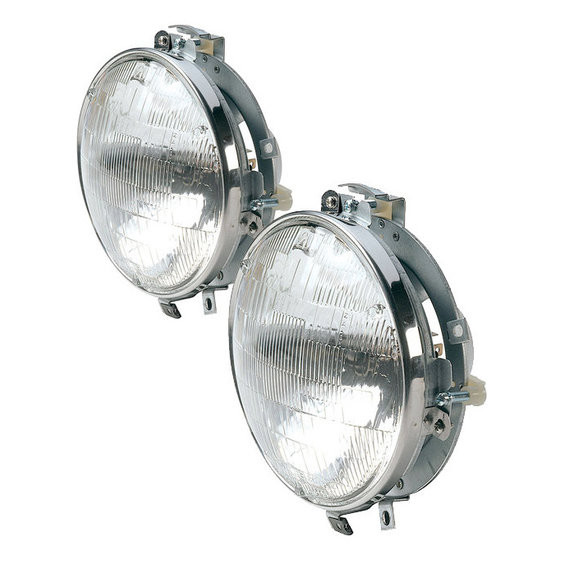 Rhino Grille Support Round Headlight Assembly - Pair