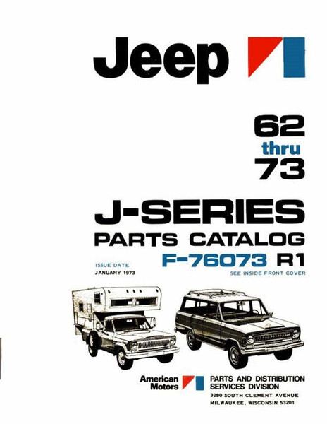 1962-1973 Jeep J-Series Body, Chassis Text & Illustration Parts Book