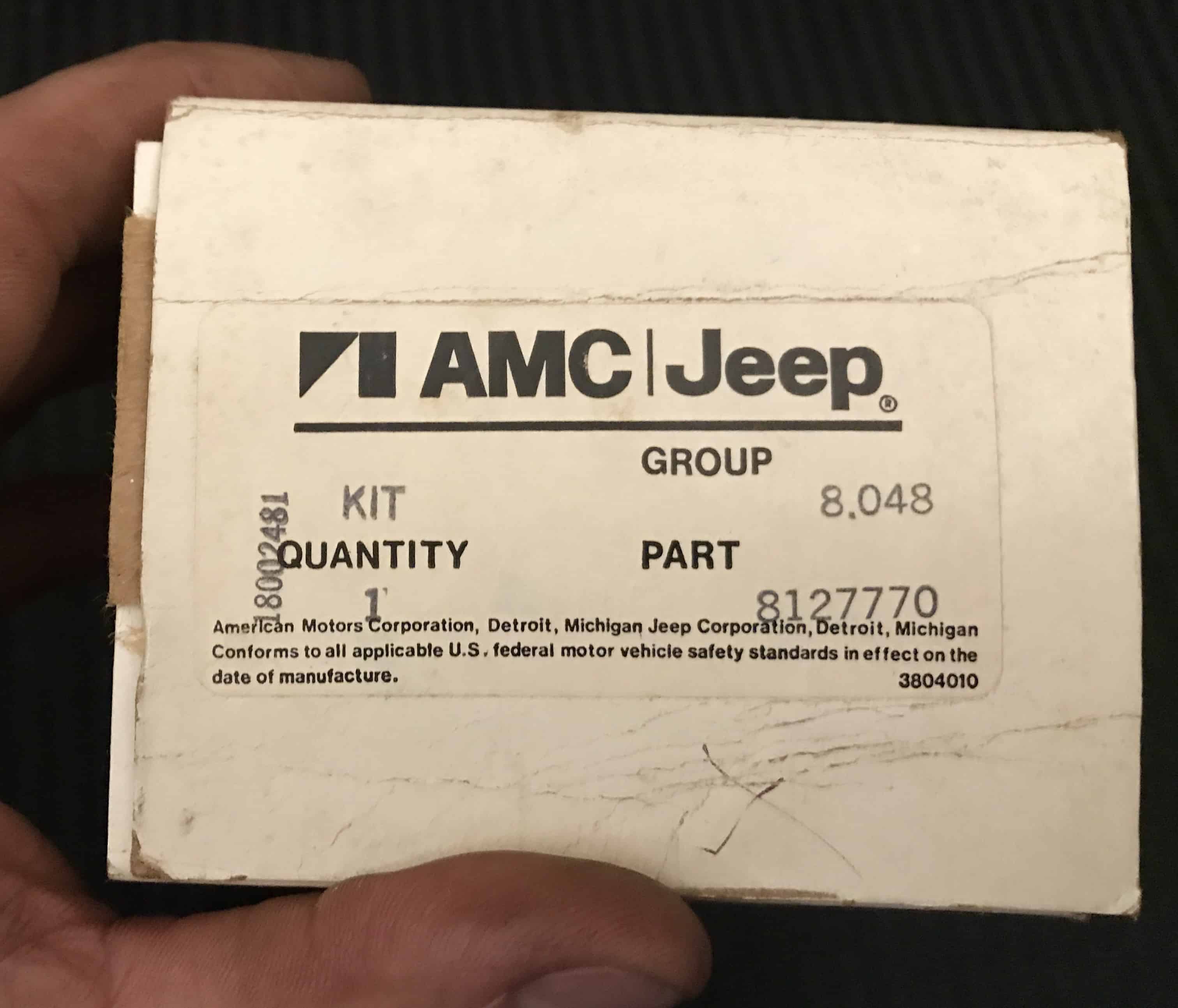 Jeep AMC NOS Master Cylinder Repair Kit PN: 8127770
