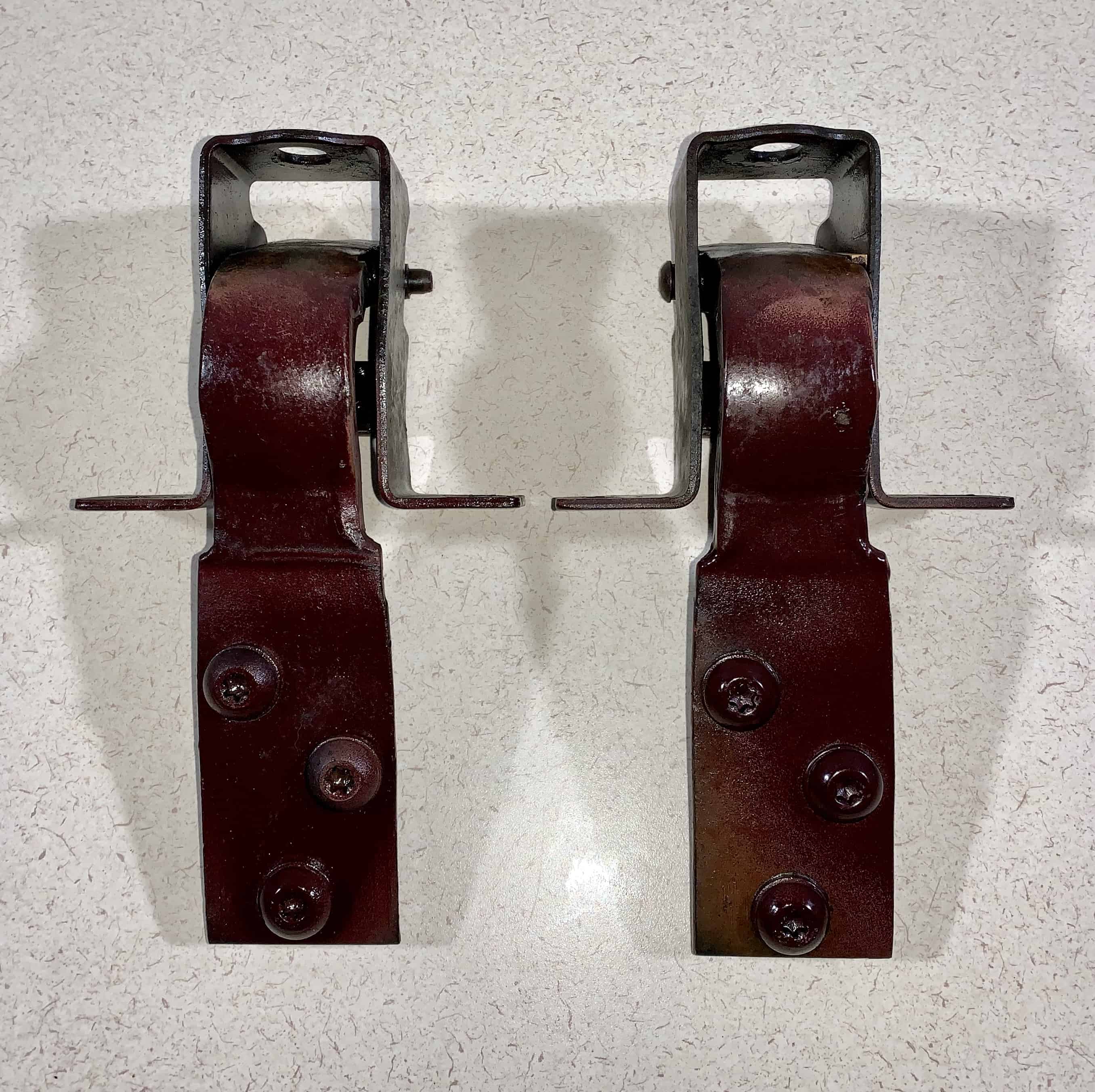 Full Size JEEP 1963-1991 AMC, Chrysler, Cherokee SJ, Wagoneer, J-10, J-20  Passenger 45° Door Hinge/Mount Set (2) (part color may vary however condition is equal, or better)