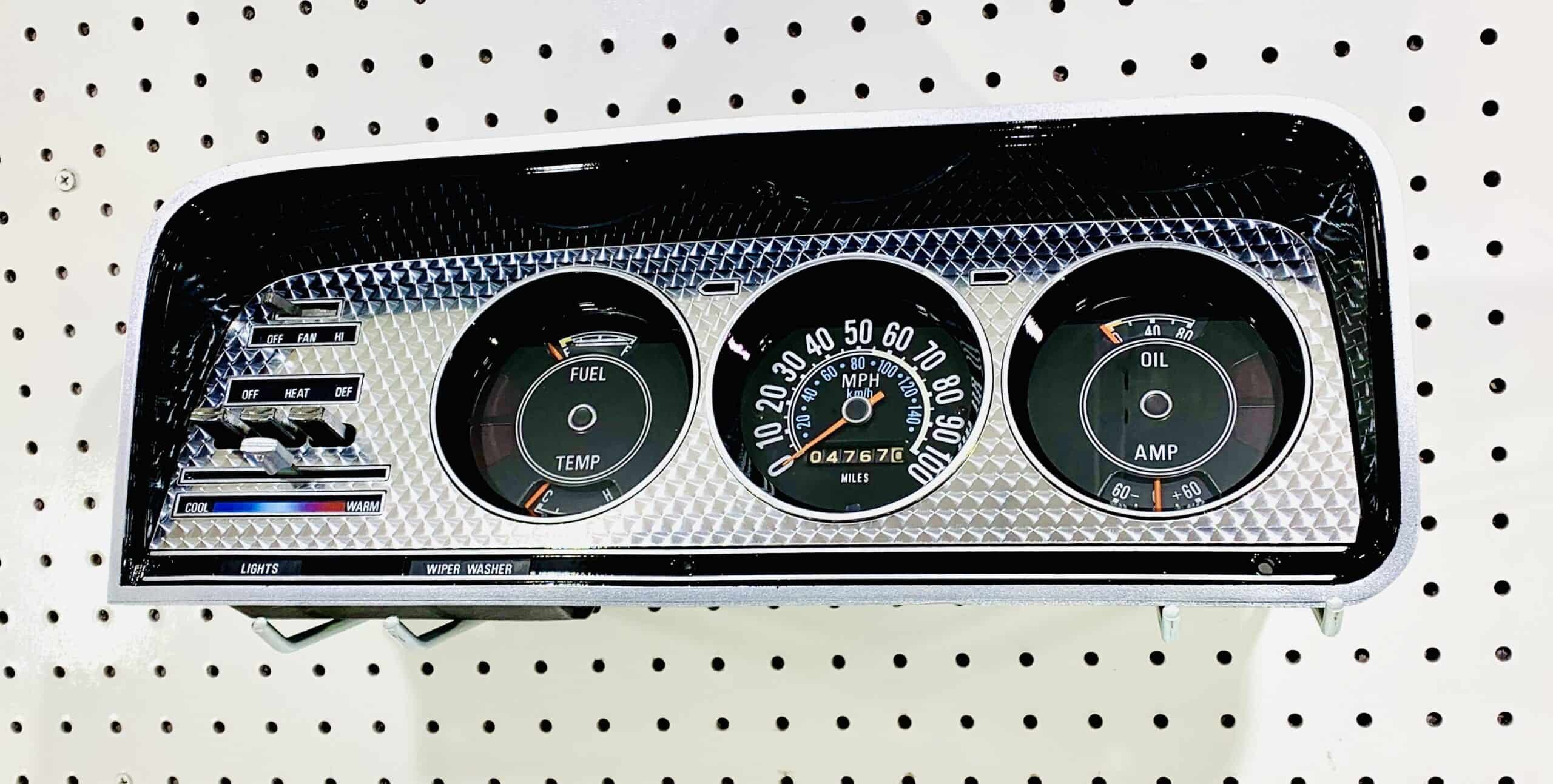 Full Size Jeep 1974-1985  Cherokee SJ, Wagoneer, J-Truck, J-10, J-20, FSJ Restored Instrument Gauge Cluster W/LED's & NEW Aluminum Machined Metal Cover Plate