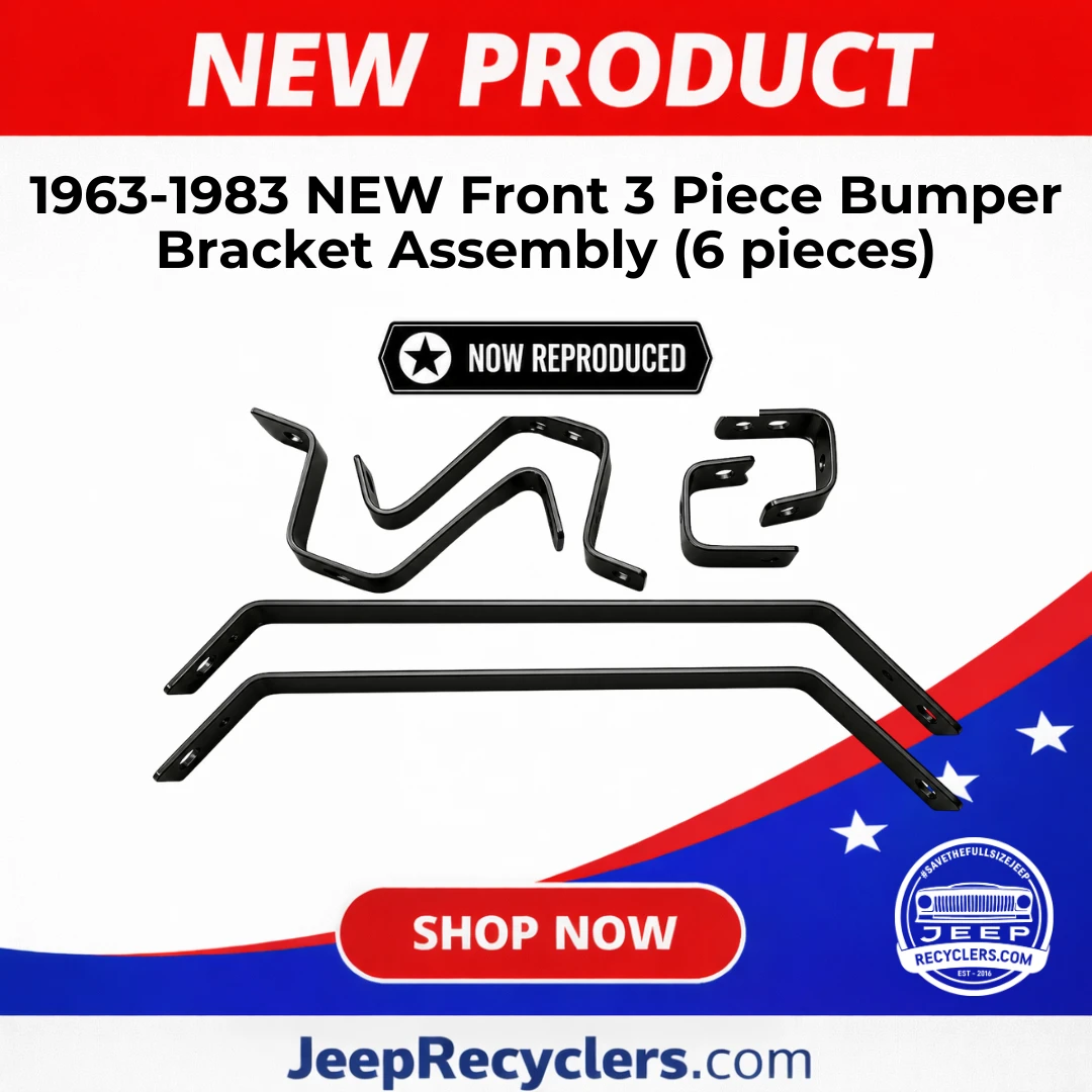 1963-1988 NEW Front 3 Piece Bumper Bracket Assembly (6 pieces)