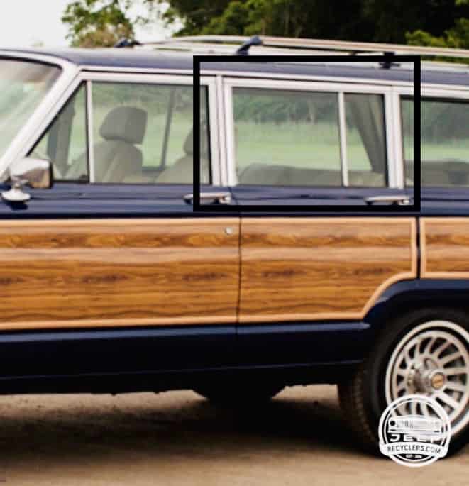 Full Size Jeep 1966-1991 Grand Wagoneer, Wagoneer, Cherokee SJ, FSJ, Restored Driver / Left,  Rear / Second  Door Stainless Trim Set