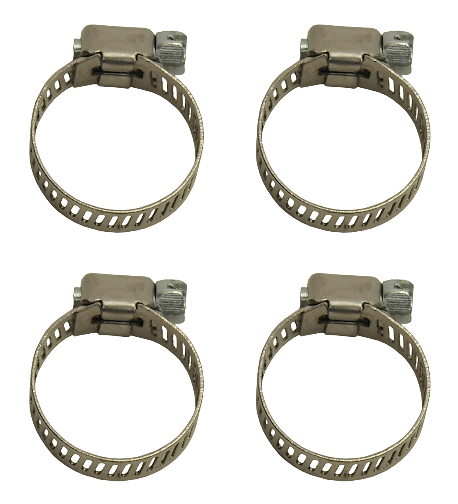 Stainless Steel Worm Gear 5/16" Band 4 Piece Hose Clamp Set