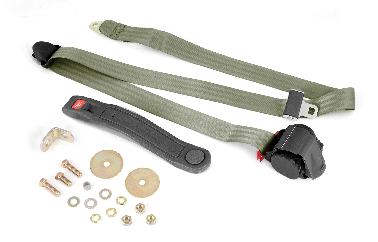 Seat Belt, 3-Point, Retractable, Olive, Universal