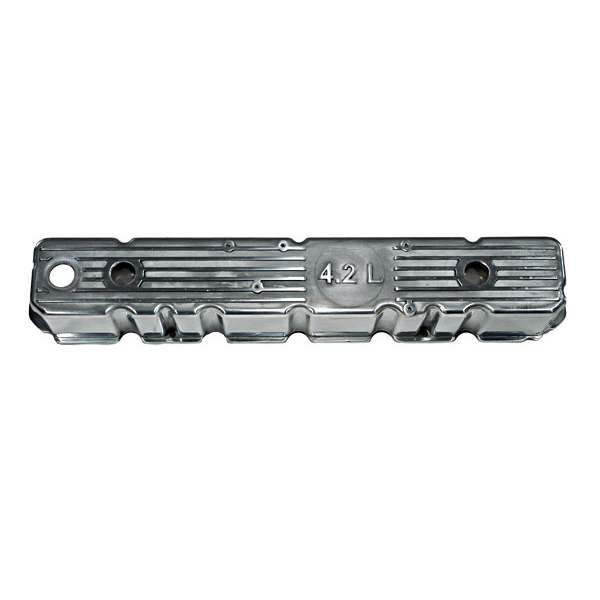 Engine Valve Cover, Polished Aluminum; 81-87 Jeep CJ/Wrangler YJ