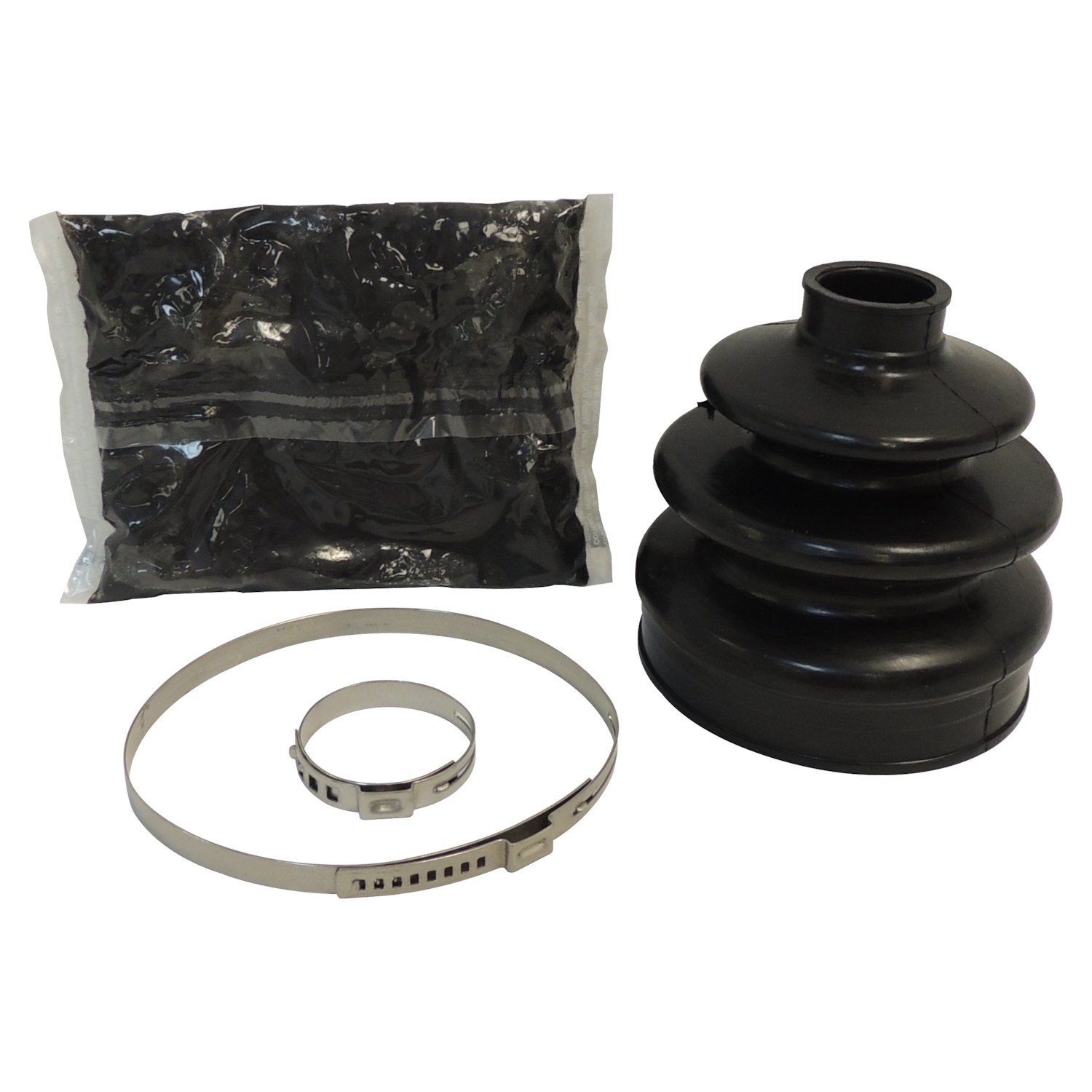 Front Axle CV Joint Boot Kit, Left or Right; Inc. 1 Boot, 2 Clamps & Grease