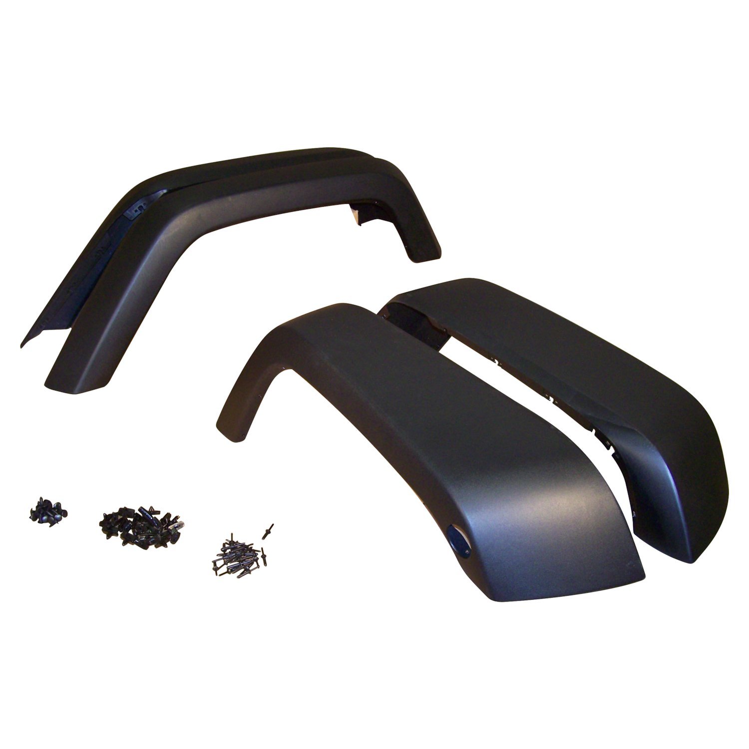 Black Textured Flare Kit for JK Wranglers, 4 Flares, Retainers and Rivets