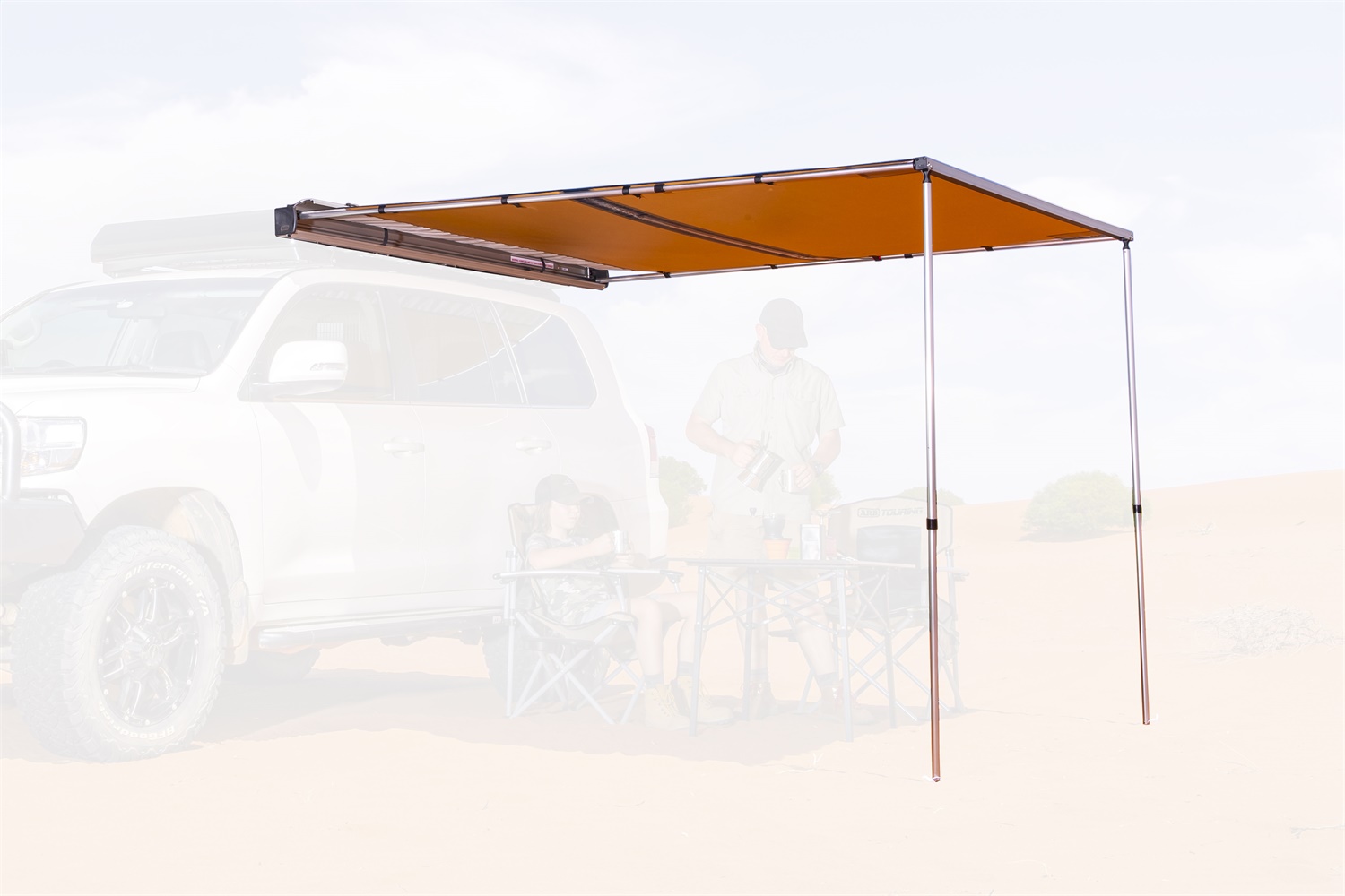 ARB Awning With Light; Aluminum Casing; 8.2ft x 8.2ft; Light Installed;