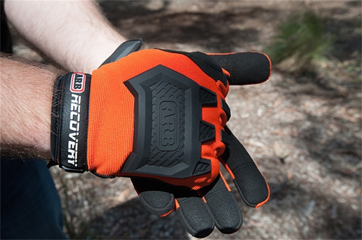 ARB Recovery Gloves; Orange/Black; 1 Pair; Synthetic/Rubber;