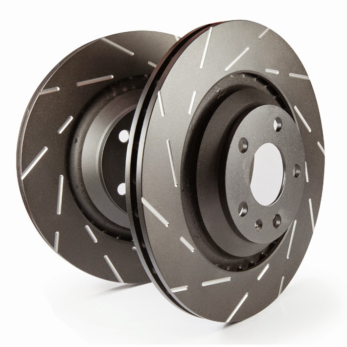 Slotted rotors feature a narrow slot to eliminate wind noise - USR7385