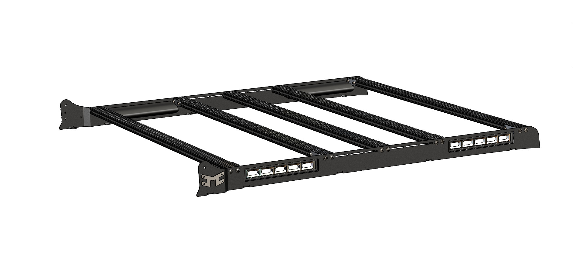 KC M-RACK Roof Rack Blackout Plates 2018-2023 Jeep Wrangler JL Unlimited