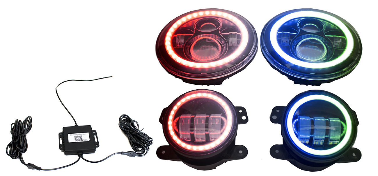 ColorSMART Jeep JK 7in Headlight & 4in Foglight Complete Kit