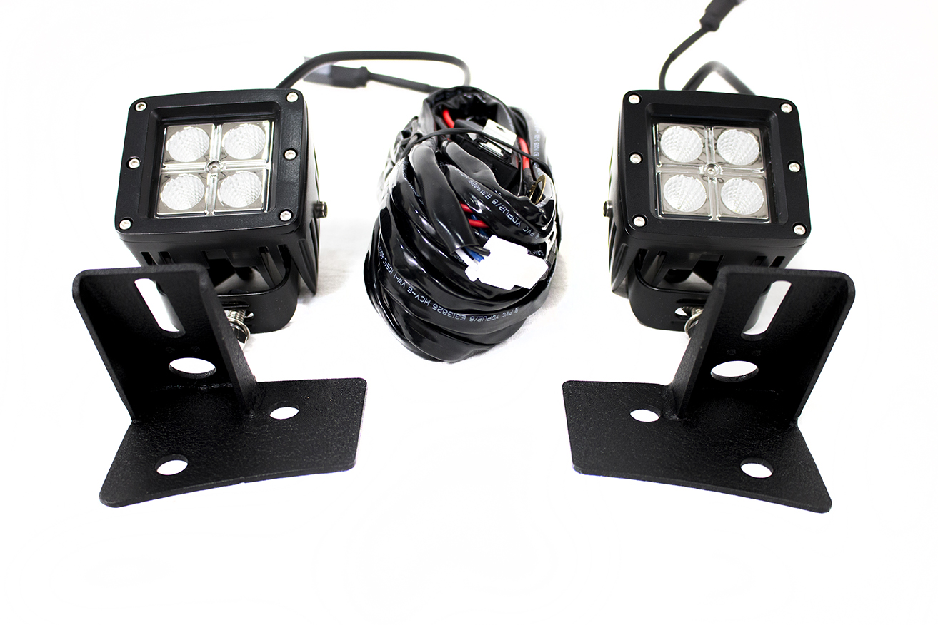 2 x 12W CREE Square Cube Light + L12 Jeep JK 07-16 Bracket