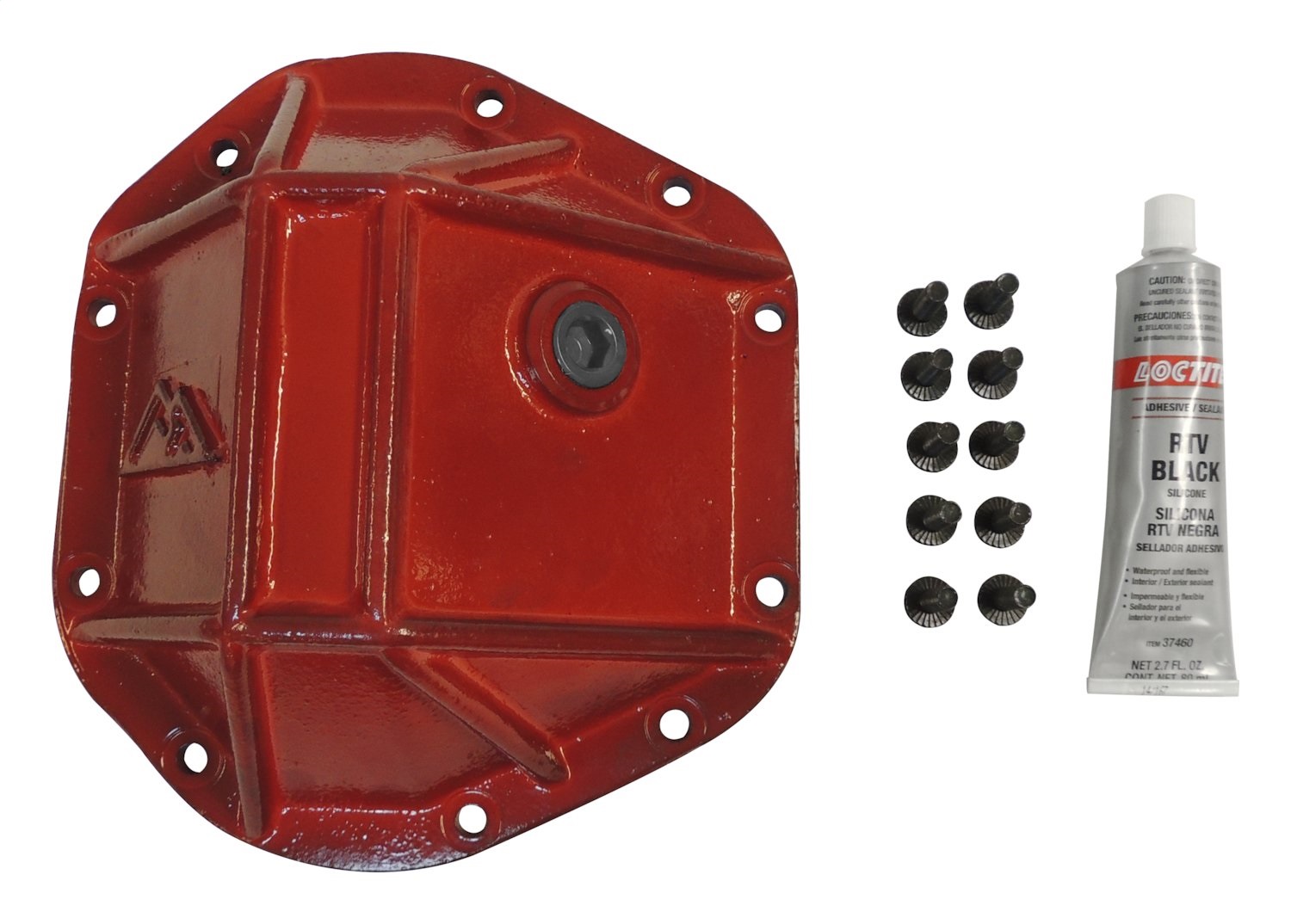 Red Heavy Duty Dana 44 Differential Cover; Incl. Bolts, Recessed Fill Plug & RTV