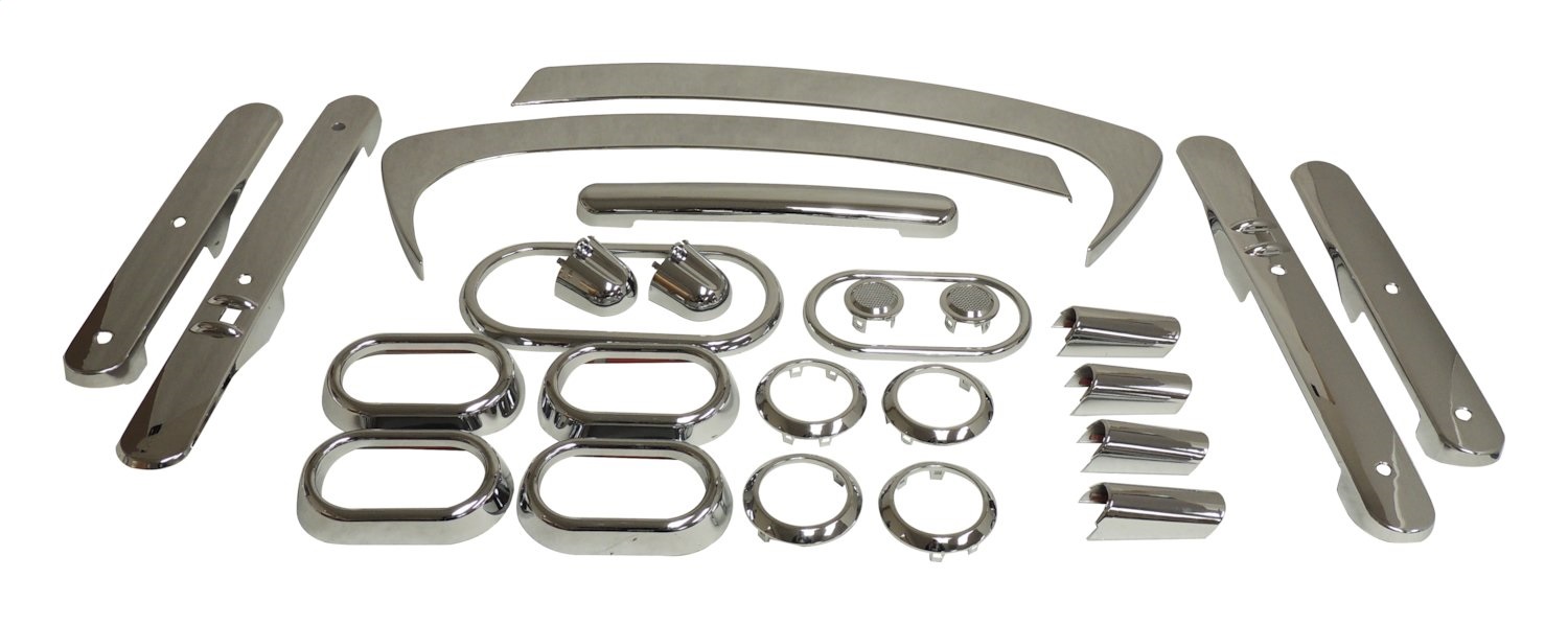 Polished Chrome Plastic Interior Accent Kit for Jeep 07-10 JK Wrangler w/ 4-Dr.